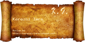 Kerezsi Imre névjegykártya