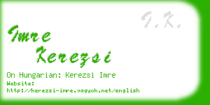 imre kerezsi business card